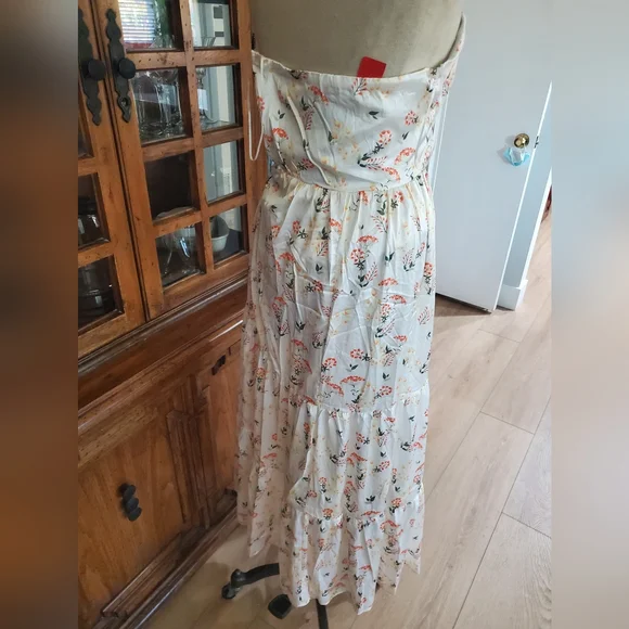 Petal & Pup Cream Strapless Floral Maxi Dress - Picture 6 of 11